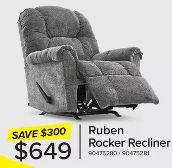 Leon's Ruben rocker recliner offer