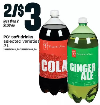 Loblaws Pc soft drinks offer
