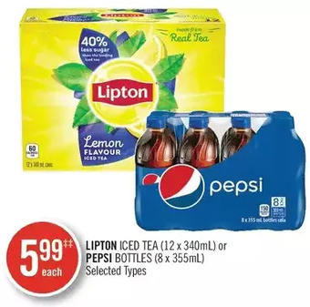 Shoppers Drug Mart Lipton iced tea or pepsi bottles offer