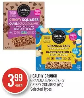 Shoppers Drug Mart Healthy crunch granola bars or crispy squares offer