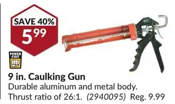 Princess Auto 9 in. caulking gun offer