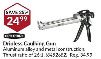 Princess Auto Dripless caulking gun offer