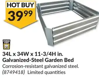 Princess Auto 34l x 34w x 11-3/4h in. galvanized-steel garden bed offer