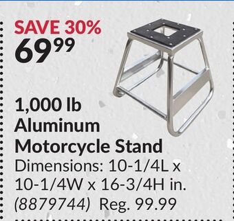 Princess Auto Aluminum motorcycle stand offer