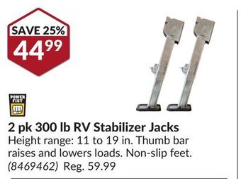 Princess Auto Power fist 2 pk 300 lb rv stabilizer jacks offer