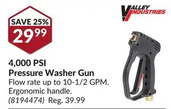 Princess Auto 4,000 psi pressure washer gun offer
