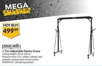 Princess Auto 1 ton adjustable gantry crane offer