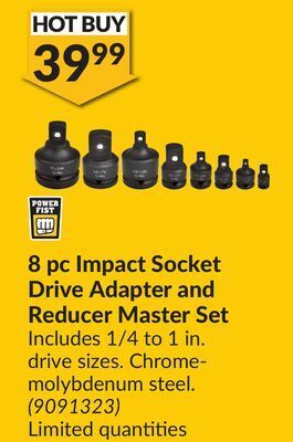 Princess Auto 8 pc impact socket drive adapter and reducer master set offer