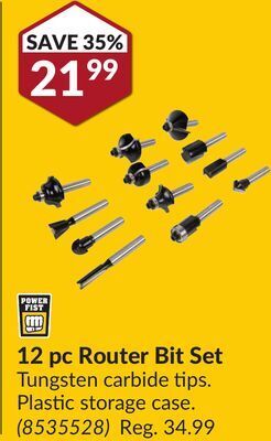 Princess Auto 12 pc router bit set offer