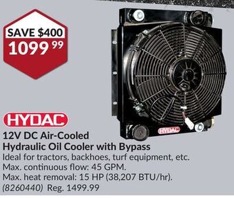 Princess Auto 12v dc air-cooled hydraulic oil cooler offer