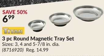 Princess Auto 3 pc round magnetic tray set offer