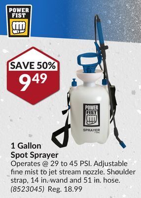 Princess Auto 1 gallon spot sprayer offer