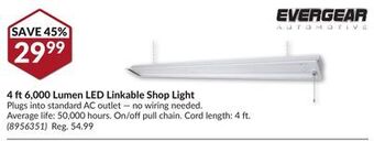 Princess Auto 4 ft 6, 000 lumen led linkable shop light offer