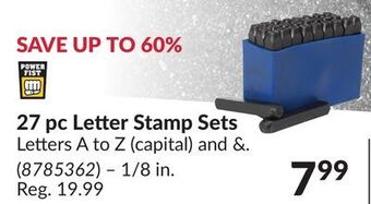 Princess Auto 27 pc letter stamp sets offer