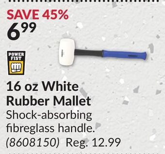 Princess Auto White rubber mallet offer