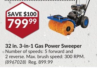 Princess Auto 32 in. 3-in-1 gas power sweeper offer
