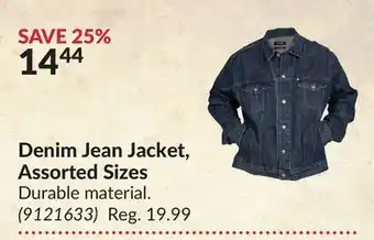 Princess Auto Denim jean jacket, assorted sizes offer