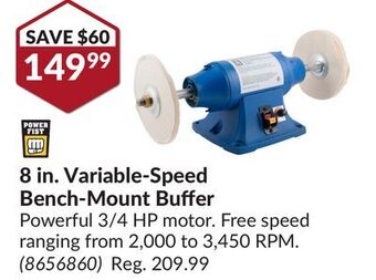 Princess Auto 8 in. variable-speed bench-mount buffer offer