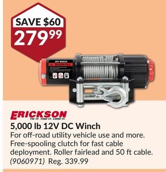 Princess Auto 5,000 lb 12v dc winch offer