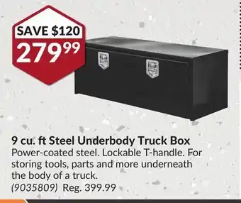 Princess Auto 9 cu. ft steel underbody truck box offer