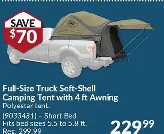 Princess Auto Full-size truck soft-shell camping tent offer