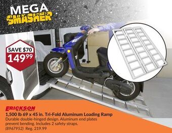 Princess Auto 1,500 lb 69 x 45 in. tri-fold aluminum loading ramp offer