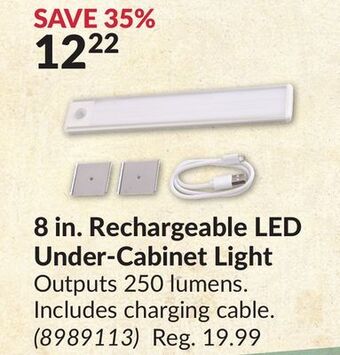 Princess Auto 8 in. rechargeable led under-cabinet light offer