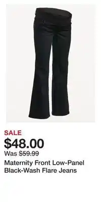 Old Navy Maternity front low-panel black-wash flare jeans offer