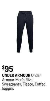 Sport Chek Under armour men's rival sweatpants, fleece, cuffed, joggers offer