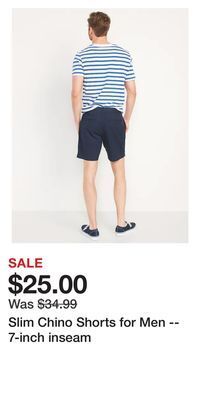 Old Navy Slim chino shorts for men -- 7-inch inseam offer