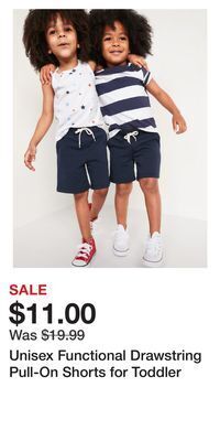Old Navy Unisex functional drawstring pull-on shorts for toddler offer