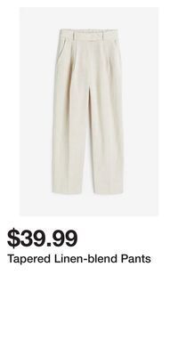 H&M Tapered linen-blend pants offer
