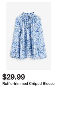 H&M Ruffle-trimmed crêped blouse offer