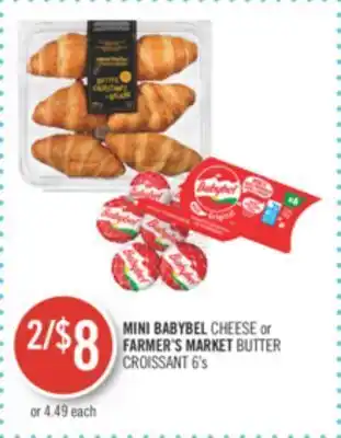Shoppers Drug Mart Mini babybel cheese or farmer's market butter croissant 6's offer