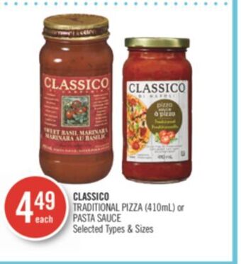 Shoppers Drug Mart Classico traditional pizza (410ml) or pasta sauce offer