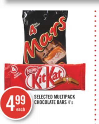 Shoppers Drug Mart Selected multipack chocolate bars offer