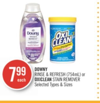 Shoppers Drug Mart Downy rinse & refresh (754ml) or oxiclean stain remover offer
