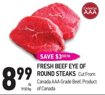 Coppa's Fresh Market Fresh beef eye of round steaks offer