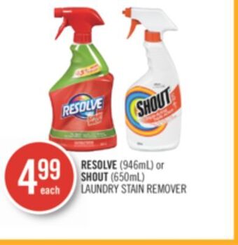 Shoppers Drug Mart Resolve (946ml) or shout (650ml) laundry stain remover offer