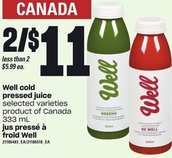 Independent City Market Jus pressé à froid well, 333 ml offer