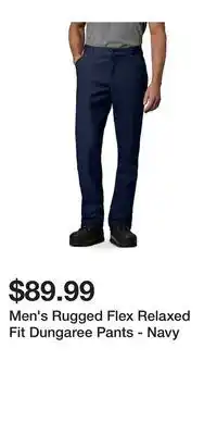 Mark's Men's rugged flex relaxed fit dungaree pants - navy offer
