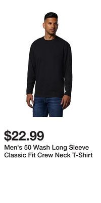 Mark's Men's 50 wash long sleeve classic fit crew neck t-shirt offer