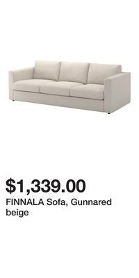 IKEA Finnala sofa, gunnared beige offer