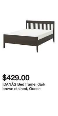 IKEA Idanäs bed frame, dark brown stained, queen offer