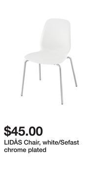IKEA Lidås chair, white/sefast chrome plated offer