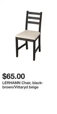 IKEA Lerhamn chair, black-brown/vittaryd beige offer