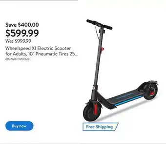 Walmart Wheelspeed x1 electric scooter for adults, 10" pneumatic tires 25 miles long range, 350w motor & 24 km/h portable and foldabl offer