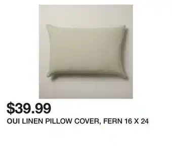 Chapters Indigo Linen pillow cover, fern 16 x 24 offer