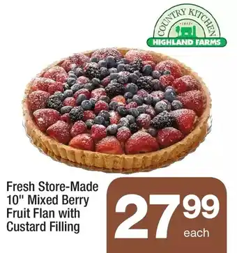 Highland Farms 10" mixed berry fruit flan with custard filling offer