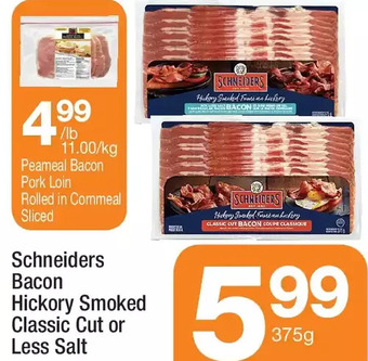 Highland Farms Schneiders bacon hickory smoked classic cut or less salt offer